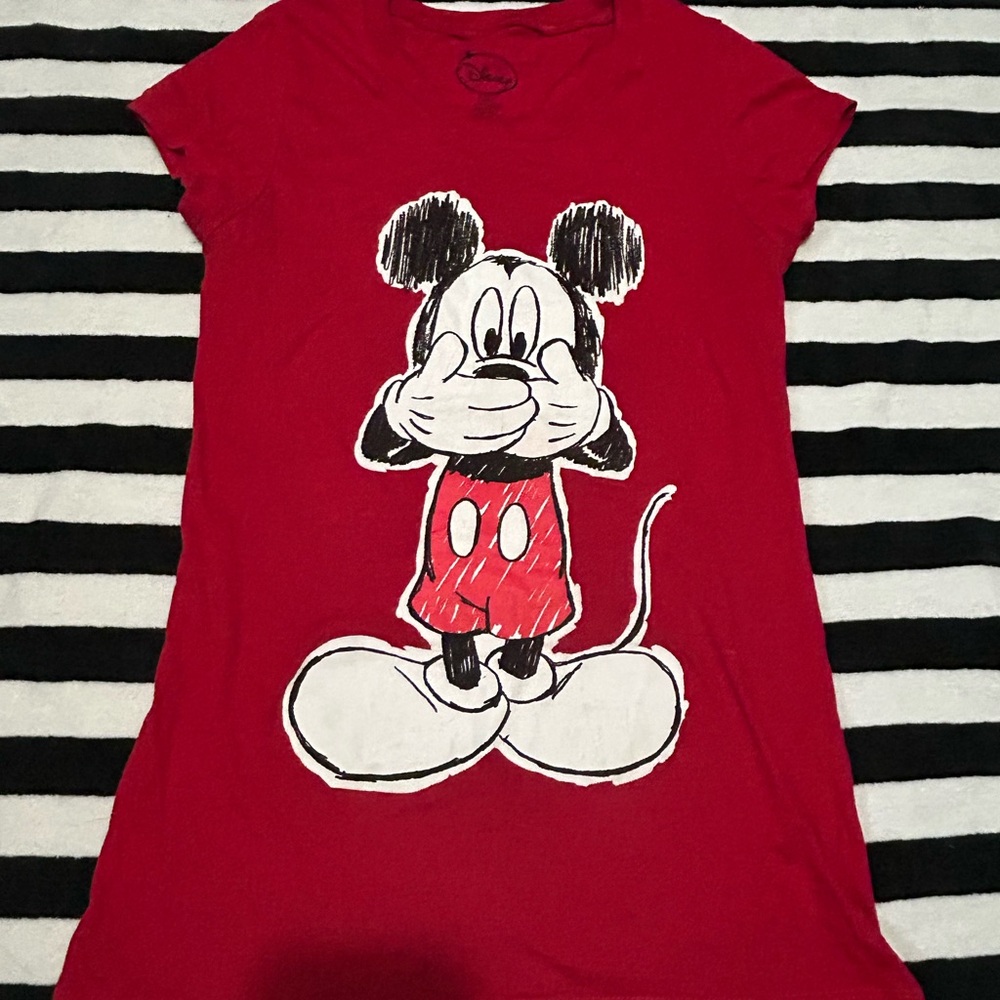 Disney Red Tee with Iconic Character Design